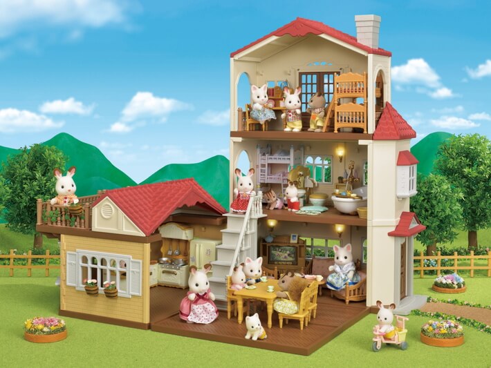 Sylvanian Family - Red Roof Cosy Cottage Starter Home With A Rabbit Figure  & Furniture - Call Us For Help And Advice On 0161 761 6608