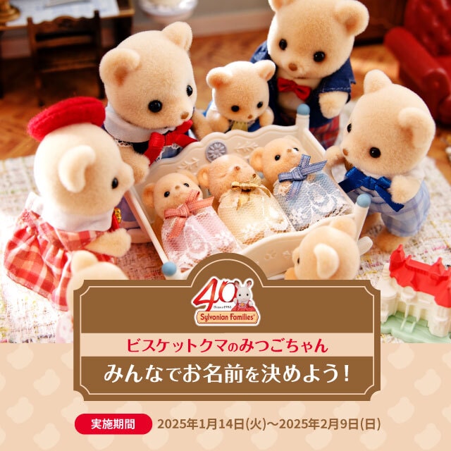 Sylvanian Families 40th Anniversary ビスケットクマのみつごちゃん みんなでお名前を決めよう！