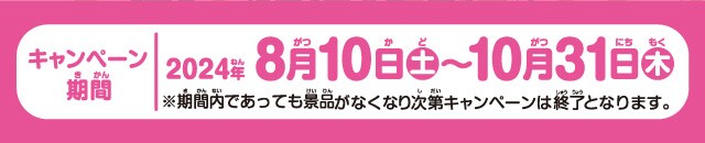 期間は8月10日土曜日から！なくなり次第終了！